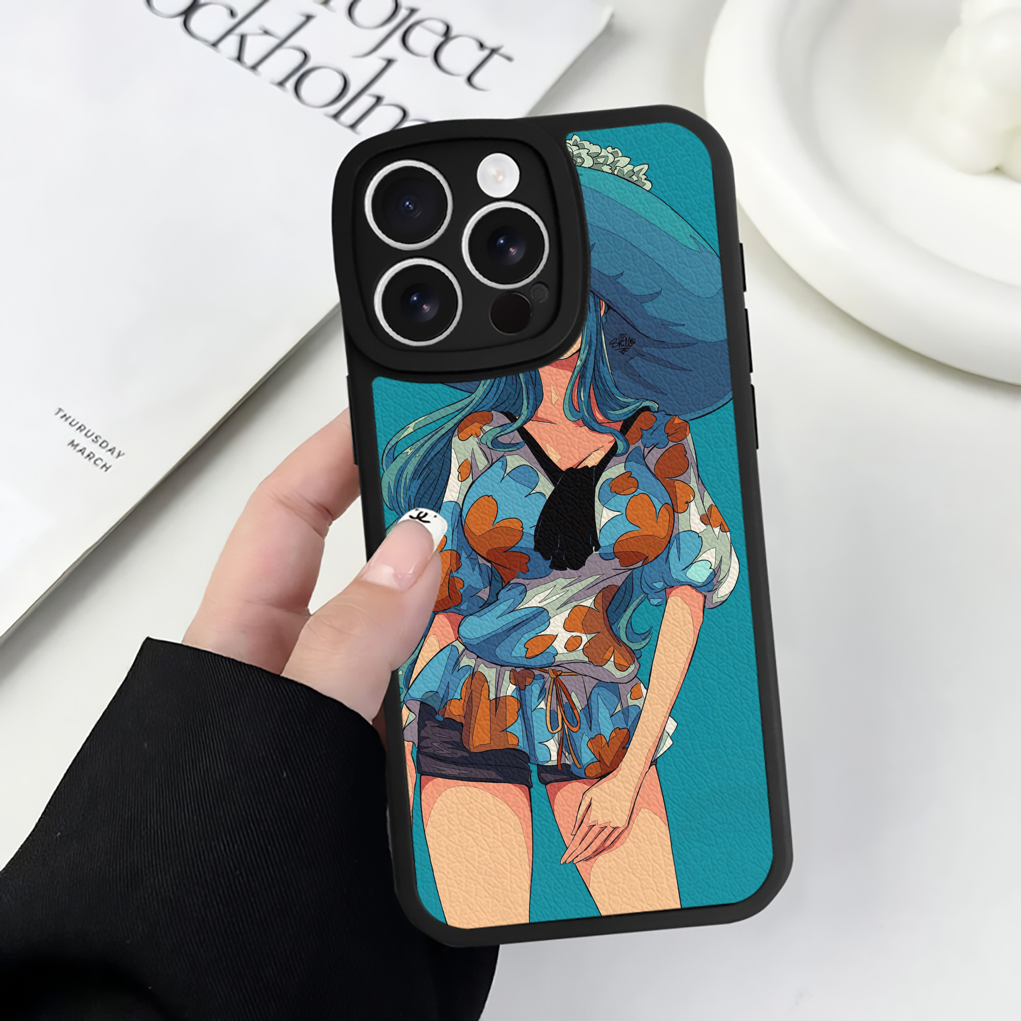 （画像用） ワンピース ONE PIECE 【iPhone 16シリーズ対応】シリコンスマホケース（レザー調） 材質：シリコン
